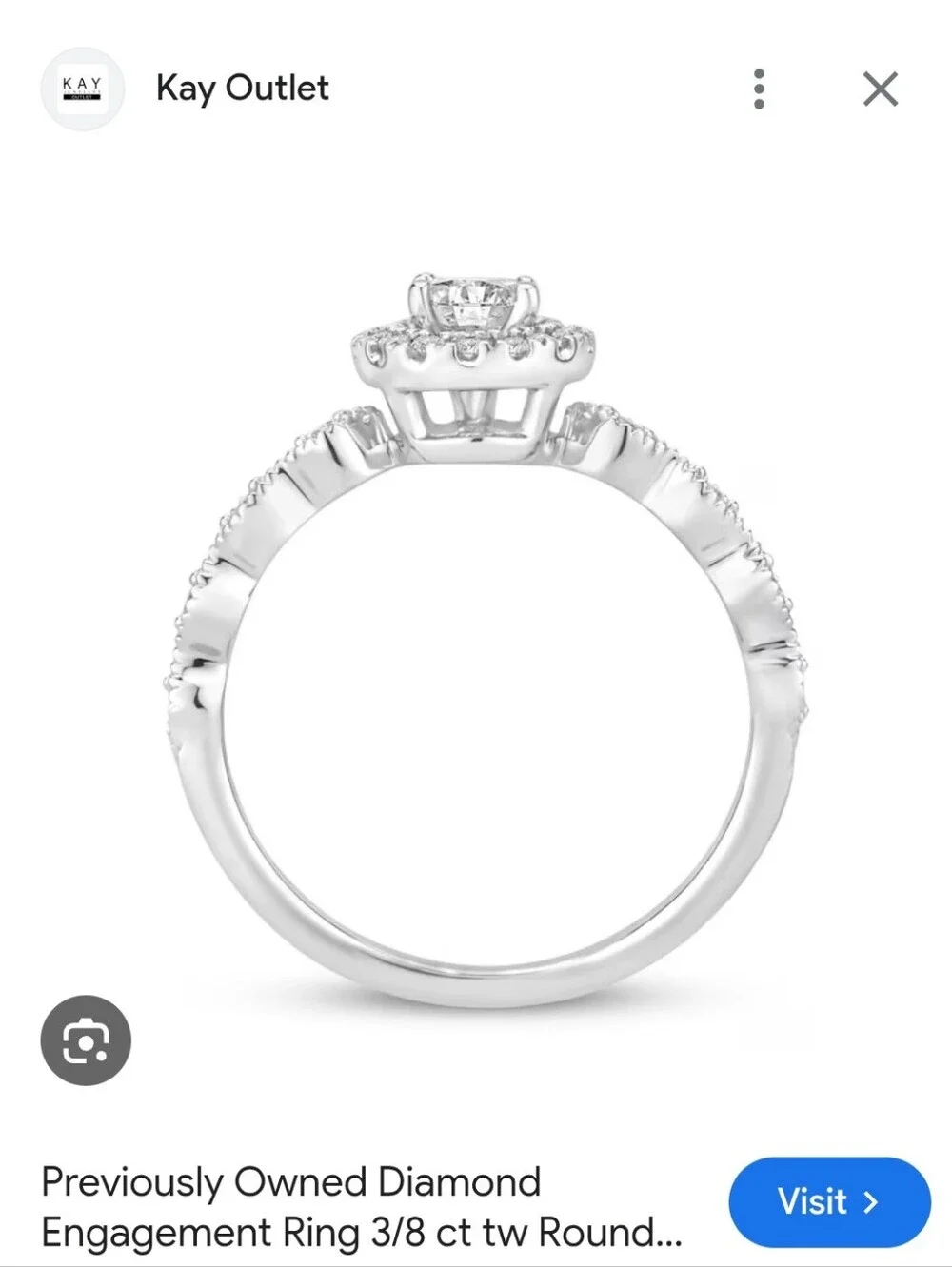 Kay Jewlers dainty 10k White Gold Diamond Engagement Ring